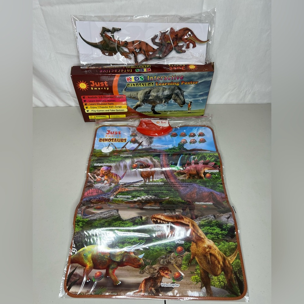 Just‎ Smarty Kids Interactive Dinosaur Learning Poster with Toy Figurines Set